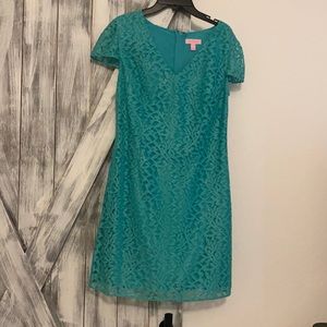 Lilly Pulitzer blue/green lace dress size small
